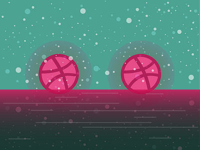 Invitation dribbble horizon invitation invite snow winter