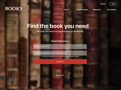 Booky book home page lady landing page library web app