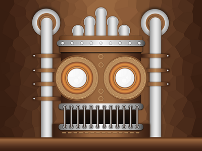 Steampunk stove android googles monster robot steampunk stove