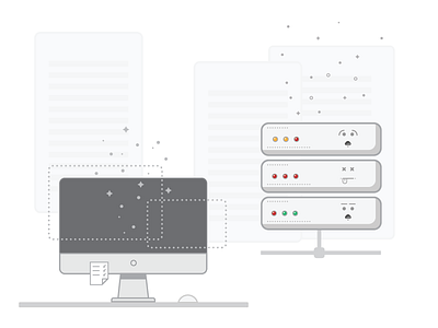 Online trouble illustration imac offilne servers