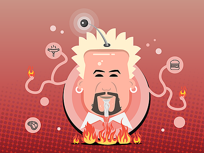 Guy Fieri face illustraion portrait vector