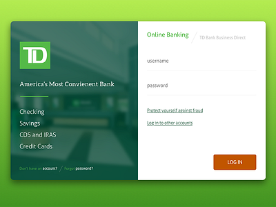001 - Sign Up #DailyUI bank log in sign sign in td bank ui