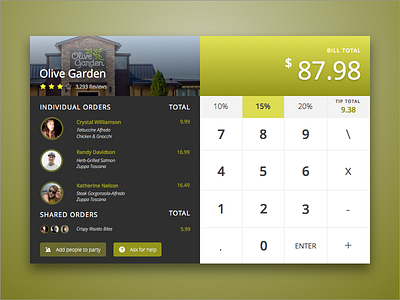 Day 004 - Calculator #DailyUI calculator dailyui olive garden orders profile ratings tip ui