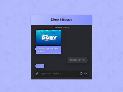 Day 013 - Direct Messaging #DailyUI dark direct messaging finding dory message ui