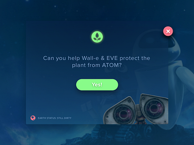 Day 016 - Popup #DailyUI dailyui eve pixar pop pop up space ui wall e