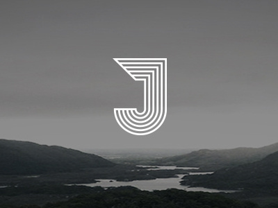 Nordic stroke at twilight black white icon j logo minimalistic stroke typo typography