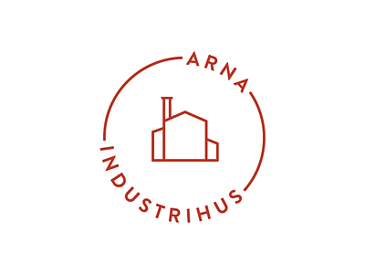 Arna industrihus Logo contemporary factory icon line logo red