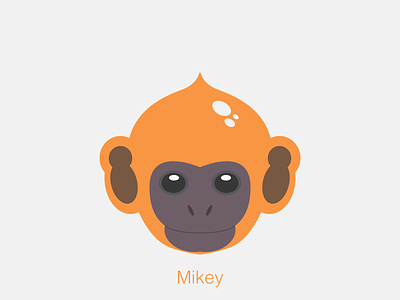 mikeybynaresh cute design flat illustration mikey monkey simple small vector