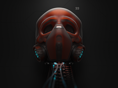 Protection blender3d blendercycles cyclesrender gas mask skull