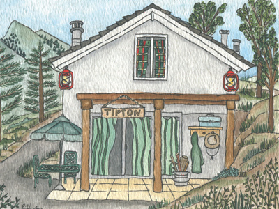 Custom House Illustration- Tipton Cabin
