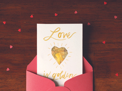 Love Is Golden design gold golden pines paper shop greeting cards hand lettered illustration love typography