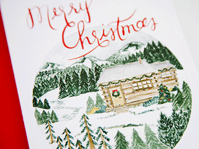 Merry Christmas Cabin By Erin Vaughan On Dribbble