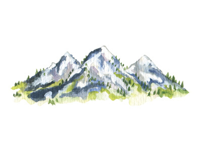 Mountain Range hand made hand painted illustration mountain mountains