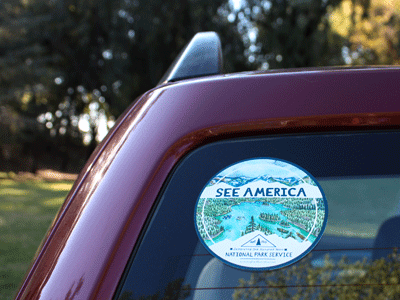 See America #2 adventure camping car sticker explore handmade illustration made in america national park service national parks see america window sticker