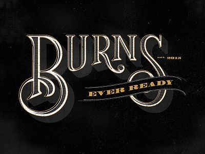 Burns design lettering typography vintage
