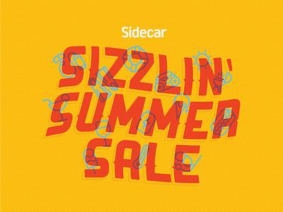 Sizzlin' Summer Sale Email Header icons illustration overprint sale sidecar summer typography vector