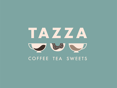 Tazza branding cafe logo coffee coffee shop logo daily logo challenge daily logo challenge day 6 design doughnut graphic design logo tazza tea vector