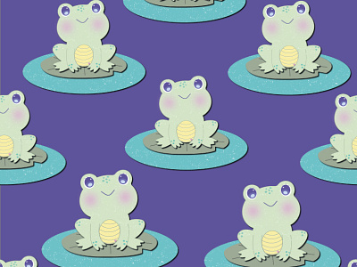 Cute Frog Surface Pattern childrens illustration frog illustrator repeat pattern surface design