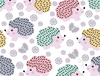 Hedgehog surface Pattern childrens illustration cute animal hedgehog illustrator repeat pattern surface design surface pattern textile design