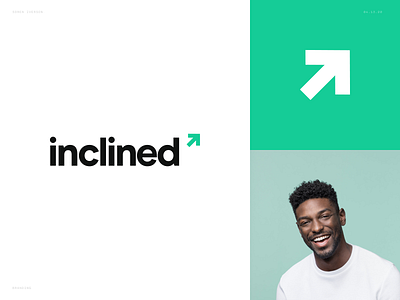 Inclined Branding agency arrow brand brand design brand identity branding exponential green logo logo design logodesign logos logotype simple typography vector