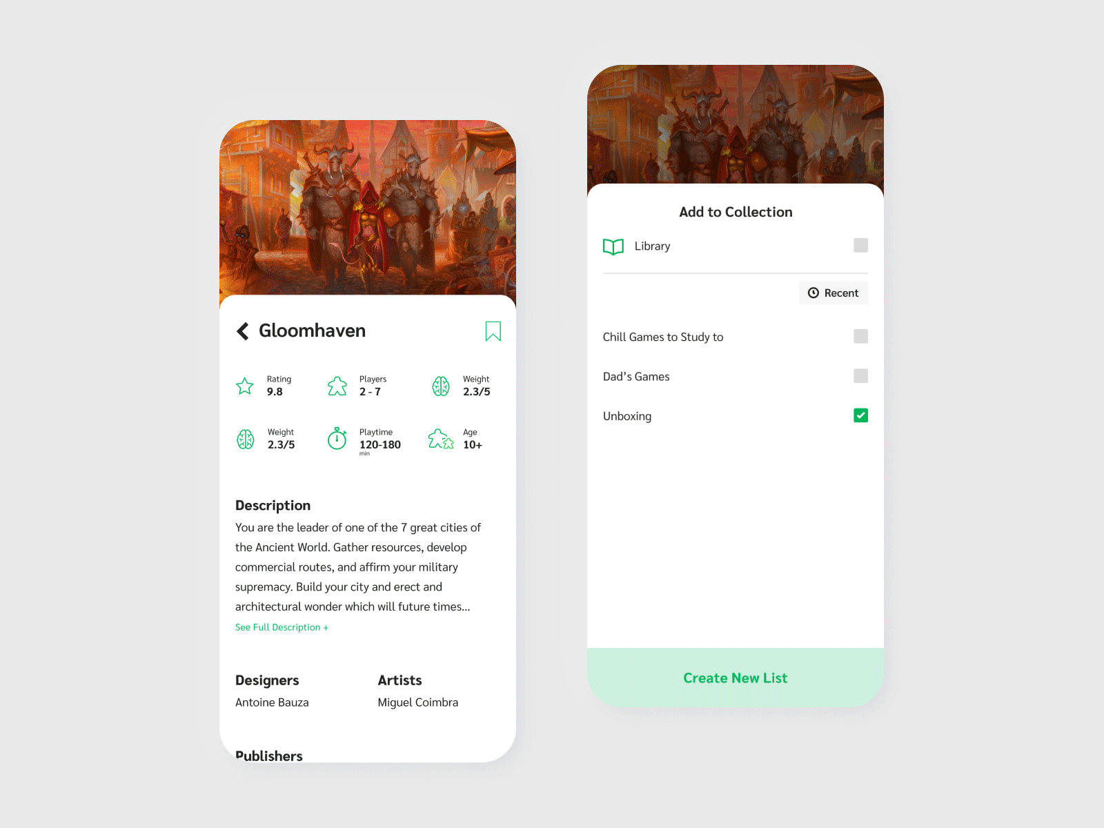 Cardboard Companion UI app clean digital flat green ios iphone minimal mobile app mobile app design mobile application product product design product designer ui ux