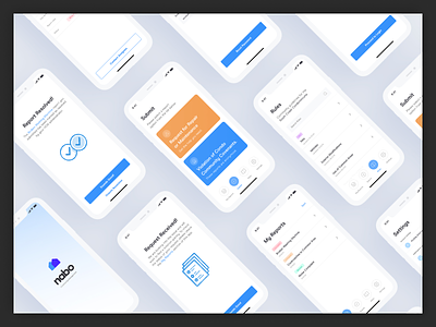Nabo Overview & Process app blue clean community digital flat information architecture minimal minimalist mobile app process product design simple ui ux web app