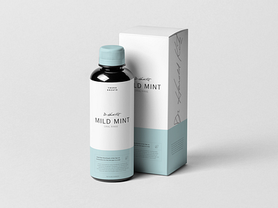 TheraBreath Packaging Redesign blue clean design flat handwritten minimal mockup mouthwash package design packaging photoshop simple typography ui