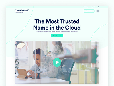 CloudHealth Redesign Proposal clean cloud cloud computing cloudhealth digital flat green homepage minimal saas simple tech ui web webdesign website design