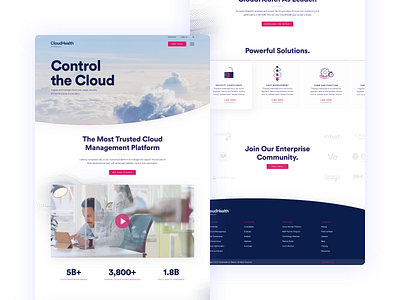 CloudHealth Redesign ☁️ clean cloud computing cloudhealth design digital flat homepage landing page minimal redesign saas saas design simple ui ux web