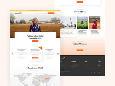 World Vision Homepage branding charity clean digital homepage minimal non profit poverty redesign simple ui ux web website websites world vision