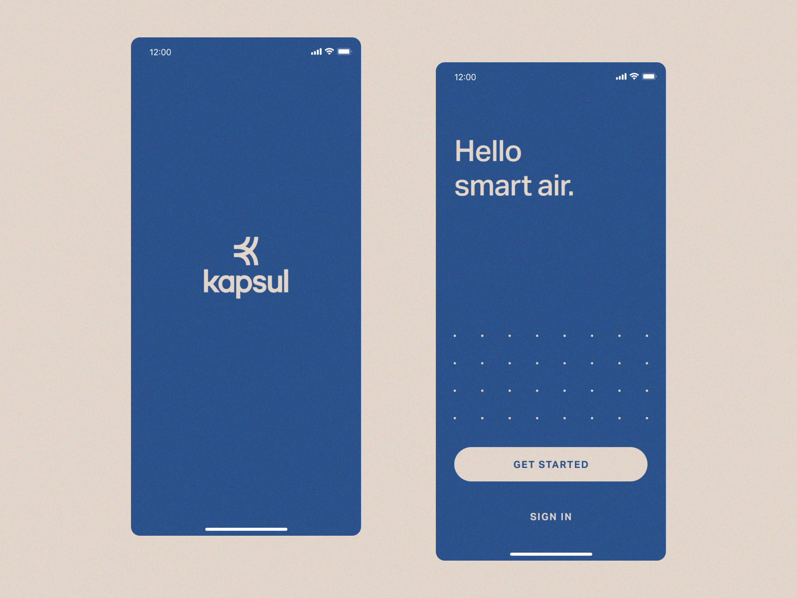 Kapsul App app blue clean digital flat illustration ios iot minimal mobile product design simple typography ui uiux web