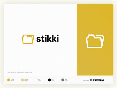 Stikki Logo app branding branding design clean flat folder logo logo minimal modernist logo product design simple tt commons typography typography art vector yellow