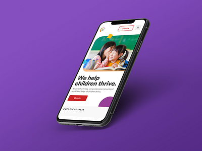 Kids Nonprofit Mobile Website Homepage clean color digital donate education flat ios iphone kids minimal nonprofit simple ui ux web website website design