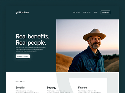 Corporate Benefits Website Homepage