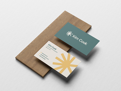 Kim Cook Business Card blue brand branding business card clean design flat icon logo logo mark minimal minimalist simple typography vector yellow