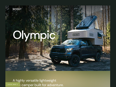 Scout Camper Homepage branding camper clean design digital ecommere flat minimal simple truck typography ui visual design web website