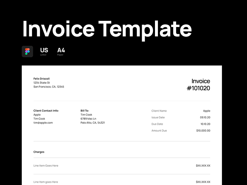 Invoice Template by Soren Iverson on Dribbble