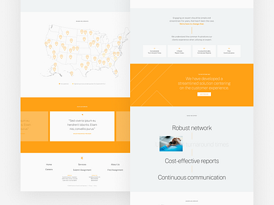 Keystone Website clean design digital flat map minimal orange quote simple testimonial typography ui ux web