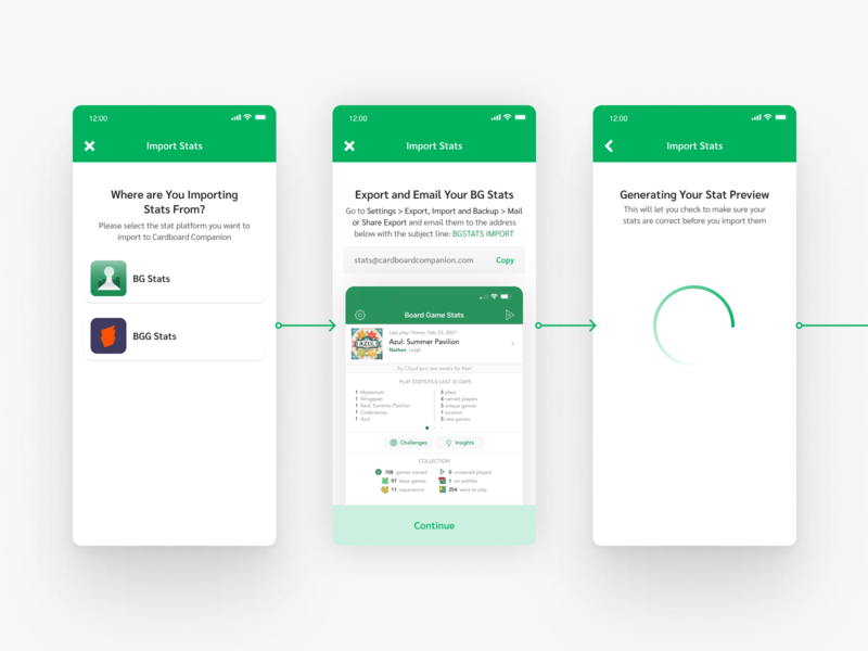 Cardboard Companion - Import Stats app board game board games clean digital flat import ios ios app minimal simple typography ui ux