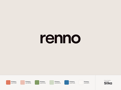 Renno Branding brand branding clean digital flat font graphic design logo minimal orange renno silka simple typography