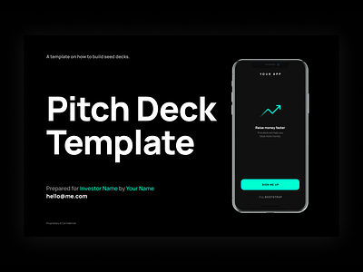 Pitch Deck Template app deck design figma slide template fundraising fundraising deck green investor presentation manrope pitch deck pitch deck template seed round slide template y combinator