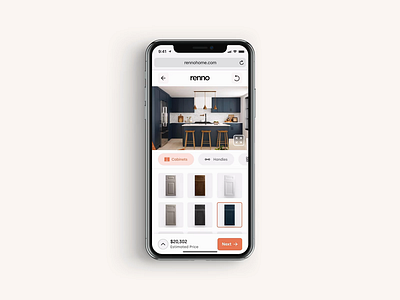 Renno – Design Planner Prototype cabinet clean design planner digital flat home interior minimal mobile popover renno renovation simple ui web