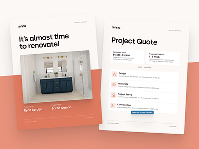 Renno – Invoicing Tool clean digital flat home interior design invoice minimal orange print proposal renno renovation silka simple
