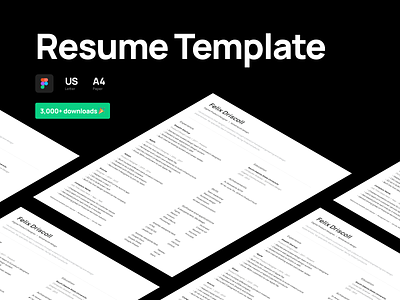 Resume Template black clean design designer figma template flat indesign template manrope minimal resume resume template simple template typography