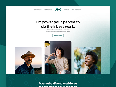 UKG Hero clean digital flat gradient green homepage hr human resources landing page minimal pattern simple texture ui web website