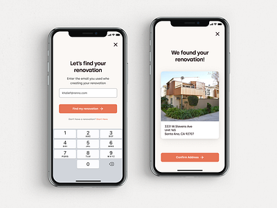 Renno App app app ui clean design digital flat ios app minimal mobile orange product design real estate renno silka simple web web app