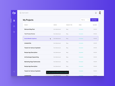 Compose.ly Dashboard clean dashboard design desktop digital flat minimal minimalist modern purple roobert simple ui web