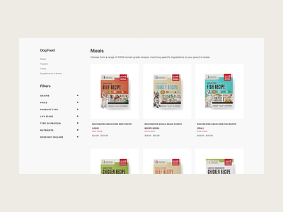 The Honest Kitchen Shop Page art direction clean ecommerce flat minimal typography ui ux