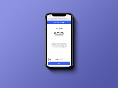 Financial Product - Bank Transfer Screen clean design digital financial fintech flat type ui ux web