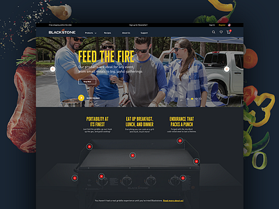 Blackstone Products cooking design food grill interaction interface recipes ui ux web